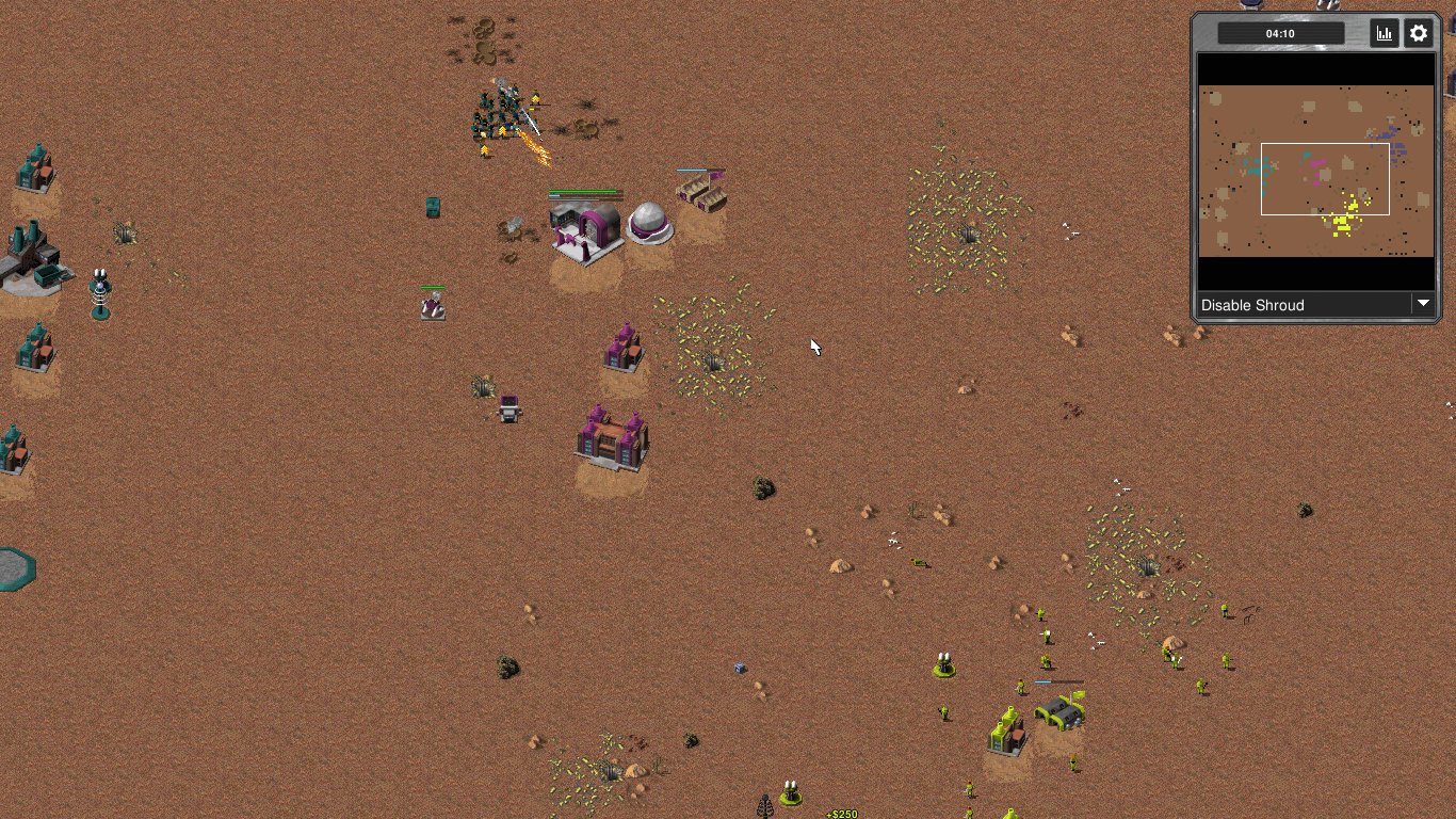 playing on a generated desert map